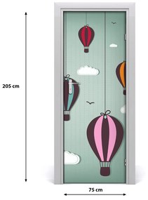 Samolepiace fototapety na dvere lietajúcu balóny 75x205 cm
