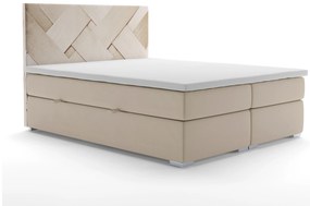 Manželská posteľ Boxspring 140 cm Melo (béžová) (s úložným priestorom). Akcia -20%. Vlastná spoľahlivá doprava až k Vám domov. 1020233
