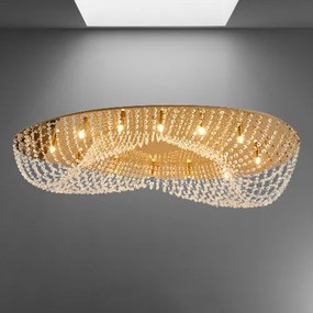 Krištáľ mega svietidlo LUXERA 62442 GOLD ELIPTHON