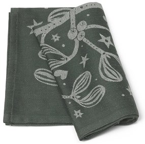Ferm Living Utierka z organickej bavlny Mistletoe Dark Green