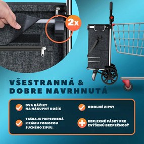 Nákupná taška na kolieskach EASY, 50l, čierna Jurhan