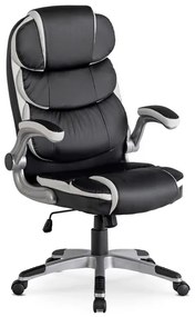 Vintino kancelárska otočná kožená stolička RONALD čierna