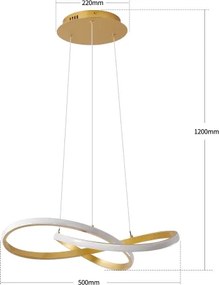 BRILAGI - LED stmievateľný luster na lanku INFINITY LED/55W/230V 50x50 cm zlatý + DO