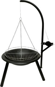 CH Záhradný závesný gril s ohniskom - čierna