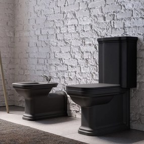 Kerasan Kerasan, WALDORF WC kombi, spodný/zadný odpad, biela-bronz, WCSET18-WALDORF