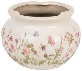 Keramický obal na kvetináč s lúčnymi kvetmi Flowers of Love S - Ø 23*16 cm