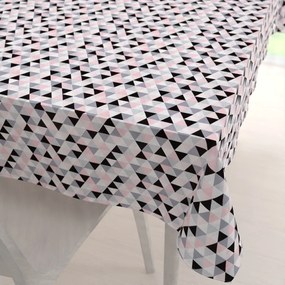 Biante Bavlnený obdĺžnikový obrus Sandra SA-110 Ružovo-čierno-sivé trojuholníčky 120x140 cm
