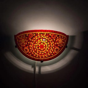 Turecká nástenná lampa s vypínačom Moon mozaika FIRE 30*17