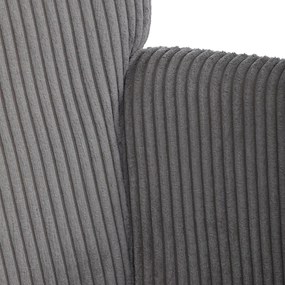 Relaxačné kreslo ušiak s taburetom ROYAL — kov, menčester, sivá