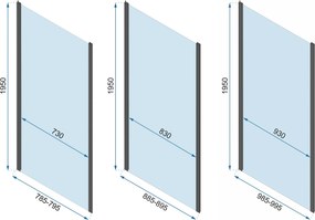 Rea Rapid Slide, 3-stenová sprchová kabína 150 (dvere) x 90(stena) x 90(stena) x 195 cm, 6mm číre sklo, chrómový profil, KPL-09116