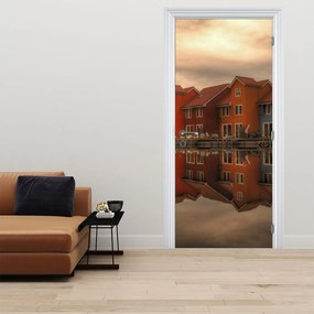 Fototapeta na dvere - Farebné domčeky (95x205cm)