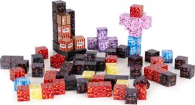 MULTISTORE Magnetické kocky 86 dielov – magnetická stavebnica pre deti 3+ so šablónami