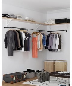 Nástenný vešiak na ramienka LINEA čierny