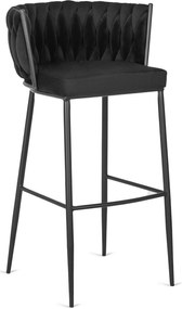 Barová stolička Flores velvet čierna | jaks