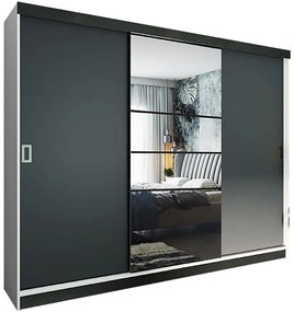 Skriňa Retro 200 6L biely / dvierka grafit