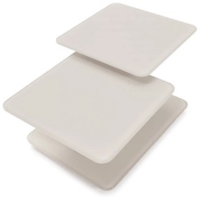 Krémovobiely sklenený konferenčný stolík 54x115 cm Elvi – Marckeric