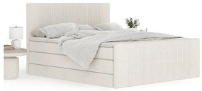 Béžová boxspring posteľ s úložným priestorom 180x200 cm Bergamo – Maison de Rêve