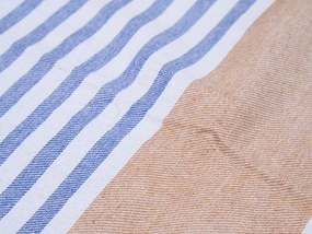 Plážová osuška FARAO 90 x 180 cm, hnedo-biela, 70% bavlna | 30% polyester