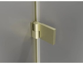 Mexen Lunar-B Duo, výklopný sprchový kút 75 x 70 cm, 8mm číre sklo, zlatý matný profil, 832-075L-070P-55-00