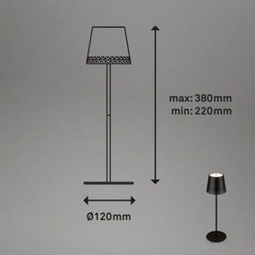 Brilo - LED nabíjateľná dotyková stolná lampa KIKI LED/2,6W/5V IP44 2600 mAh čierna