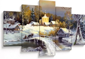 Obraz - Zimné mestečko (150x105 cm)