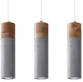 Sollux SL.0967 - Luster na lanku ZANE 3xGU10/40W/230V betón/drevo