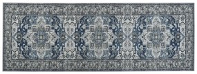 Koberec 70 x 200 cm sivá/modrá KOTTAR Beliani