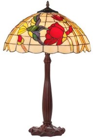 Veľká stolná vitrážová lampa COLIBRI 64*Ø40