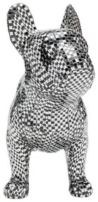 Bulldog Disco dekorácia strieborná 36 cm