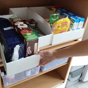 Prosperplast Úložný box, plastový 15x50x16cm - do špajzy aj do skrine KARTONPLAST - BIELY