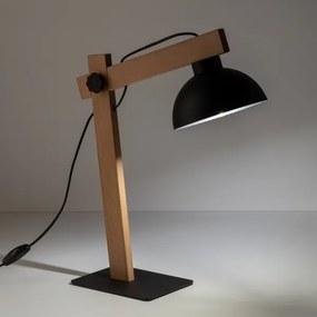 Stolná lampa OSLO 1xE27/15W/230V borovica/čierna