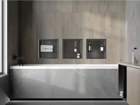 Mexen X-Wall-R, polica na zapustenie s prírubou  30 x 30 cm, grafitová matná - 19E0303010S