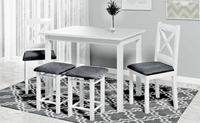 Jedálenský komplet VITO 1+2+2 biely