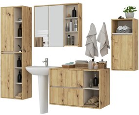 Kúpeľňová zostava VAMI béžová / dub artisan