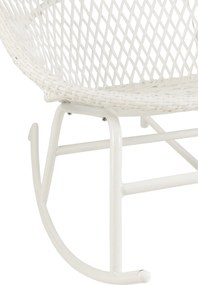 Biele ratanové záhradné hojdacie kreslo Zayo White - 118*82*78 cm