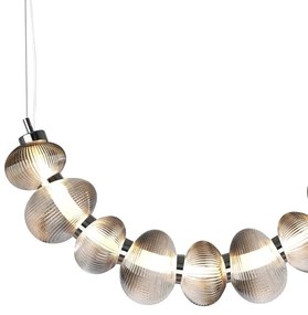 LED luster na lanku BOLLA LED/36W/230V lesklý chróm/dymová sivá