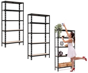 Balíček 3xSUPER EKO HIT - Policový regál Trestles RNDU-KUI 1800x900x300, nosnosť 875 kg, 5 políc Farba: čierna