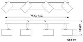 Globo 57911-4BW - Bodové svietidlo ROBBY 4xGU10/35W/230V čierna/hnedá