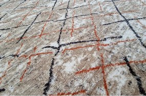 HU Béžový koberec Plush Deluxe červeny-mramor Rozmer: 70x130 cm