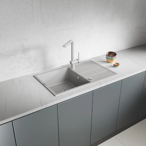 Laveo Wolin, 1-komorový granitový drez 780x480x185 mm, šedá, LAV-SPW_511T