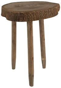 Dekoračný kvetinový drevený okrúhly stolík - Ø 24*36 cm
