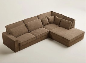 Svetlohnedá ženilková rohová pohovka (pravý roh/do L) Kirou – Maison de Rêve