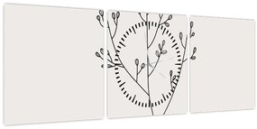 Obraz - Lúčny kvet N⁰3 (s hodinami) (90x30 cm)
