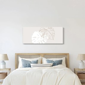 Obraz - Line art monstera N⁰2 (120x50 cm)