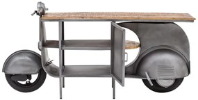 furniture-nabytek.cz - Masívna skrinka pod umývadlo Vanity z kovu a manga, lakovaná, strieborná