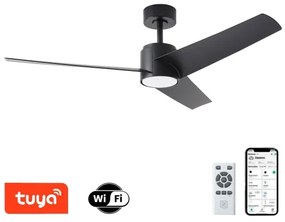 ZEVENTI - LED stropný ventilátor ORVIETO LED/18W/230V Wi-Fi Tuya čierny + diaľkové ovládanie
