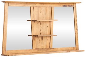 furniture-nabytek.cz - Masívne kúpeľňové zrkadlo Rangoon z borovice, lakované – 140×72 cm