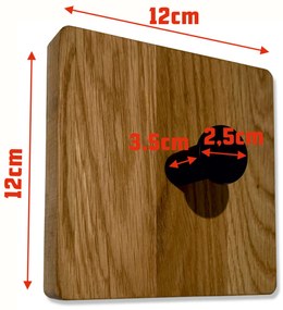 Dekorstudio Nástenný vešiak KVADRAT olejovaný dub - 3 kusy