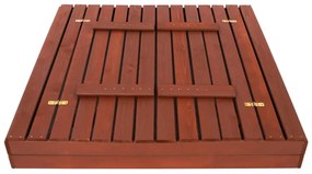 SPRINGOS Uzavreté pieskovisko s lavičkami 140x140 cm impregnované drevo,s netkanou textíliou a plachtou, gaštanovo hnedá SBP140SET05