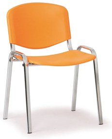 Plastová stolička ISO - chrómované nohy, oranžová